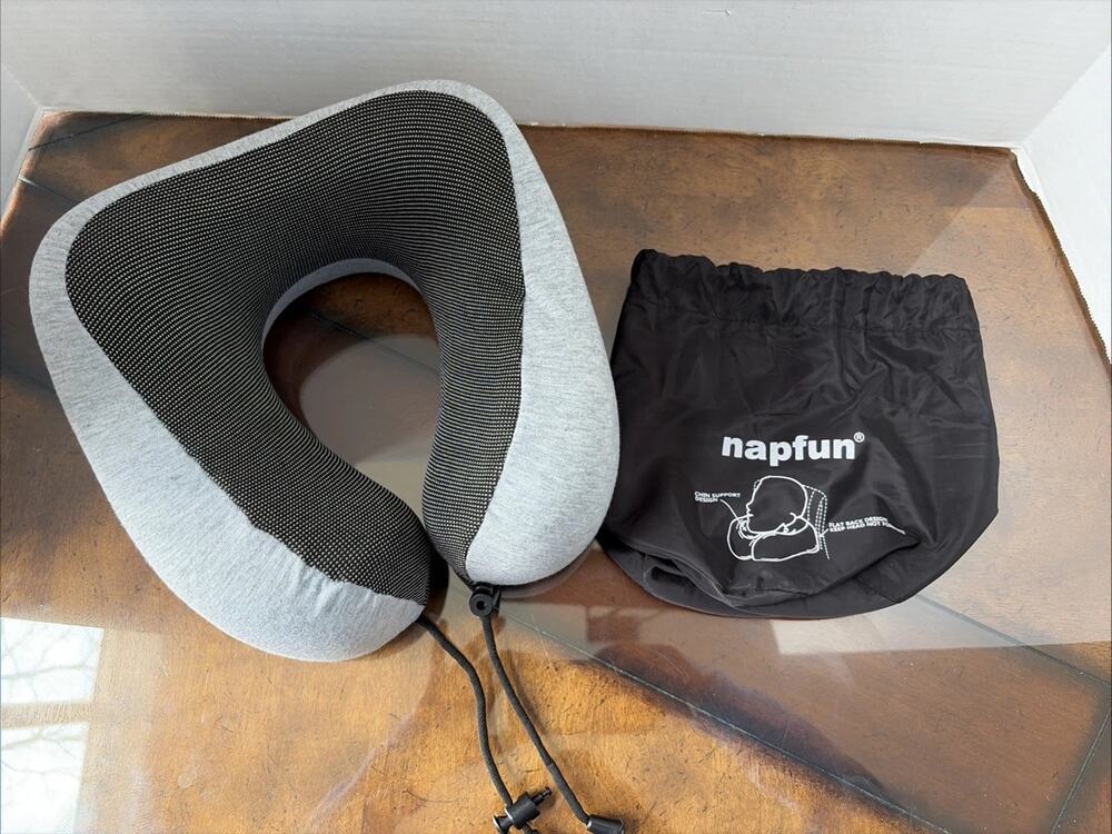 BRAND NEW-NAPFUN NECK PILLOW FOR TRAVELING-CHIN SUPPORT DESIGN-PLANE, CAR, TRAIN